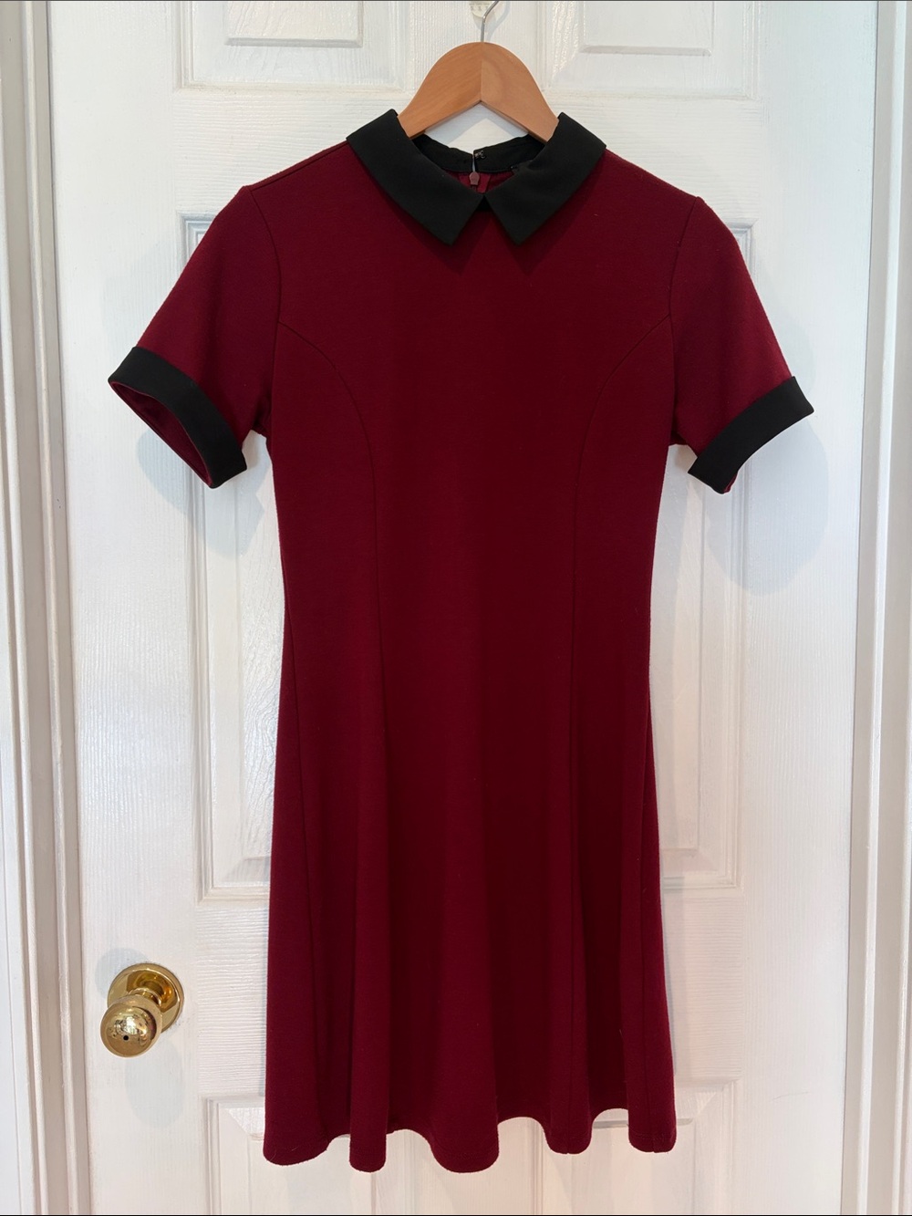 Forever 21 Burgundy Mini Dress with Black Collar